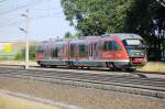 642 170+670 wohl so eine Art Werbe 642er. Sie war unterwegs als RB 36717 und war kurz vor dem Endbahnhof Rathenow. 19.07.2010