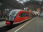 Auf der von der Stilllegung bedrohten S-Bahnstrecke Leipzig Hbf-Miltitzer Allee war am 23.12.2010 642 179 unterwegs.