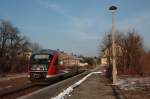 642 015/515 wartet am 16.02.2011 in Mehltheuer auf die Zeit zur Abfahrt als RB16470.