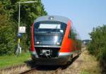 642 123 hlt am 1.8.07 als RB nach Steinach im schlichten Haltepunkt Dottenheim.