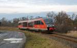 642 194 hat am 08.12.13 den Bahnhof Pretzsch verlassen und macht sich nun auf den Weg nach Leipzig.