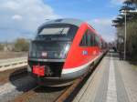 642 080 / 580 steht am 24. März 2014 als RB aus Nürnberg Nordost im Bahnhof Eschenau.