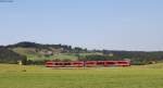 Zwei unbekannte 642 als RB 57368 (Augsburg Hbf-Füssen) bei Seeg 22.6.14