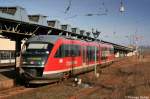 Der Desiro 642 232 der Erzgebirgsbahn am Auenbahnsteig in Chemnitz Hbf am 17.02.07.