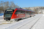 Der Desiro 642 237 hat am 18.01.2017 als RB 23856 aus Zwickau kommend seinen
Endbahnhof Johanngeorgenstadt fast erreicht. 