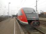 BR 642 erreicht am 09.02.2017 um 11:38 als RB aus Tangermünde den Endbahnhof Stendal.
