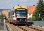 642 842 als SB 71 Sebnitz-Pirna am 01.08.2013 auf der Stadtbrücke Pirna. 