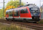 Innerhalb einer Woche wieder ein Fahrzeug der Erzgebirgsbahn auf der KBS 203 Richtung Rügen unterwegs - 642 129 / 642 629 - Anklam am 19.10.2020