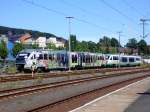 Desiro der Vogtlandbahn am 18.06.05 mit Sonderzug in Sonneberg .