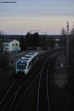 VT 09 mit der VBG 81126 aus Schwandorf in Richtung Hof kurz vor der Einfahrt in Wiesau (Oberpf), 23.03.2011