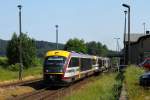 Anlsslich des Kirchentages in Dresden fhrt die SBS am 3.6.2011 auch mit Desiro-Dreifachtraktionen zwischen Dresden und Kamenz.