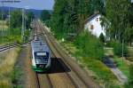 VT 13A mit VBG 81125 von Weiden nach Schwandorf bei Irrenlohe, 21.08.2012