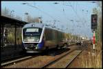 VT 563 der MRB erreicht am 31.10.2012 den Bahnhof Gaschwitz.