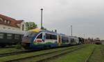 MRB VT 618 (95 80 0642 347-8 D-VVRO) am 25.05.2013 beim 18. Eisenbahnfest unter dem Motto  DR E-Loktreffen  des Thringer Eisenbahnvereins im ehem. Bw Weimar.