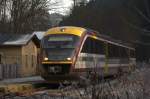 642 834 am Haltepunkt Goßdorf Kohlmühle, unterwegs als SB für die SSB , aus Sebnitz kommend.31.12.2013 12:29