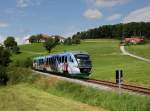 Der VT 06 nach Passau am 09.08.2014 unterwegs bei Karlsbach.