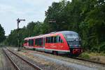 2018 war in Dessau Mosikgau die Welt noch in Ordnung als 642 174 in den Bahnhof Mosikgau einfährt.