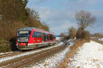 642 221 als RE Heilbronn-Crailsheim am 09.01.2021 bei Gailenkirchen.