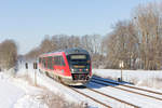 642 689 als RE Heilbronn-Crailsheim am 11.02.2021 zwischen Neuenstein und Waldenburg.
