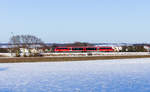 Unbekannter 642 als RE Heilbronn-Crailsheim am 13.02.2021 bei Kupferzell-Westernach.