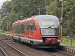 642 035 der DB als U28 nach Rumbuck bei der Einfahrt in den Bahnhof Krippen (nahe Bad Schandau) am 09.