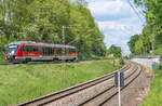 2,5 km nördlich von Crailsheim berühren sich die Strecken aus Lauda und Nürnberg fast: 642 721 kam am 29.5.20 auf dem westlichsten Gleis aus Lauda.