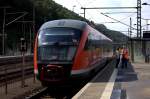 642 032 als  U28  nach Rumburk über Sebnitz - Dolni Poustevna im Bahnhof von Bad Schandau.16.08.2014 15:18 Uhr.