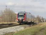 DB 642 518 als RE 16256 von Erfurt Hbf nach Kassel-Wilhelmshöhe, am 04.03.2016 in Erfurt Nord.
