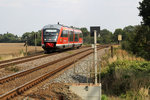 642 676 wurde auf seinem Weg nach Güsten in Biendorf abgelichtet, genauer am Bahnübergang der L 149.