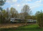 Der  Vogtland-Express  auf dem Weg nach Berlin bei Elsterwerda,27.04.2012