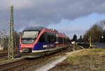 RB 20, 643 203 der Euregiobahn auf dem Weg nach Alsdorf. Morgens am 5.2.2018 auf dem Abzweiger in Herzogenrath.