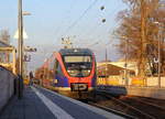 Die Euregiobahn (RB20) kommt aus Alsdorf nach Stolberg-Rheinland-Altstadt und kamm die Kohlscheider-Rampe hoch aus Richtung Herzogenrath und hilt in Kohlscheid und fährt in Richtung