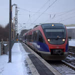 Die Euregiobahn (RB20) kommt aus Stolberg-Rheinland-Hbf nach Stolberg-Altstadt,Düren und kamm die Kohlscheider-Rampe hoch aus Richtung Herzogenrath und hilt in Kohlscheid und fährt in