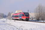 643 202 kommt von Eschweiler West in Richtung Eschweiler Nothberg gefahren und erreicht in Kürze den Haltepunkt Eschweiler Nothberg.