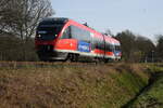 RB 64 14984  Talent 643 702 bei Einfahrt in dem Bahnhof Burgsteinfurt in Richtung Gronau.