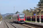 Nachschuss auf 643 037 bei der Ausfahrt in Albshausen in Richtung Wetzlar.

Albshausen 31.03.2024