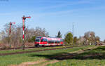 643 023 'Matzenbach' als RB 12461 (Bad Bergzabern - Winden) bei der Einfahrt Winden 7.4.26