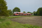 18.05.2026 nach der 1 Gewitterfront kam der 643 054 aus M�nster kurz vor dem Bahnhof Ochtrup vorbeigefahren. Endbahnhof Gronau