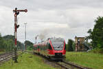643 008 und 643 027 verlassen Winden als RE6 nach Kaiserslautern.

Winden 18.08.2024