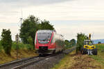 643 018 ist zwischen Winden und Kandel auf den Weg nach Karlsruhe.

Kandel 18.06.2024