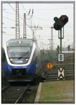 RB43 hier VT 0012 der NWB fhrt am 23.04.2008 in HP Gelsenkirchen-Zoo ein.