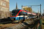 Die VT 643 03 der Prignitzer Eisenbahn erreicht Bahnhof Enschede.
