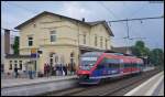 Ein 643.2 der Euregiobahn als RB20 nach Alsdorf Annapark im Bahnhof Herzogenrath 7.6.2009