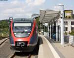 643 218 hat gerade sein Ziel, den Bahnhof Stolberg-Altstadt erreicht.