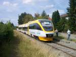 Die Eurobahn, am 23. August 2009 zum ersten mal mit einem Talent-Triebwagen in Barntrup! Die Streckenreaktivierung Lemgo-Lttfeld - Barntup scheint immer greifbarer zu werden.. 