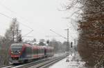 Zwei Euregiobahn-Einheiten fuhren am 30.11.2010 als RB20 in den Nirmer Tunnel ein.