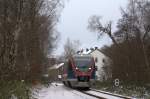 Die Euregiobahn (643 208) fuhr am 04.12.2010 durch Stolberg Schneidmhle.