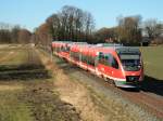 643 068 + 643 048 sind als RB64  Euregio-Bahn  auf dem Weg nach Mnster Hbf und erreichen in krze den Bahnhof in Ochtrup.