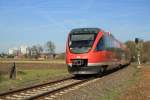 643 072 hat zusammen mit 643 065  Stadt Gronau  den Bahnhof Ochtrup als RB64  Euregio-Bahn  (RB 20609) von Enschede nach Mnster Hbf verlassen.