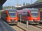 Wer fhrt den nun nach Pirmasens? 643 029 oder 643 027, verwirrung am 22.08.2011 in Kaiserslautern Hbf